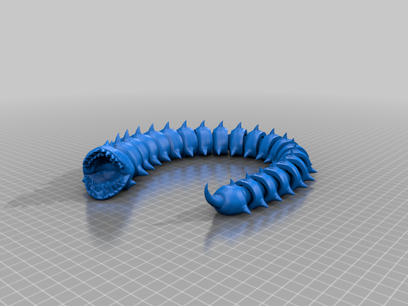 🪱 Purple Worm Articulated・Free STL File for 3D printing・Cults