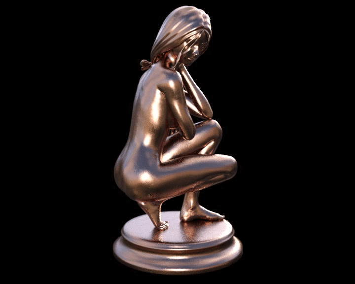 Horloge Statue érotique – Déesse Femme Nue En Résine Dorée