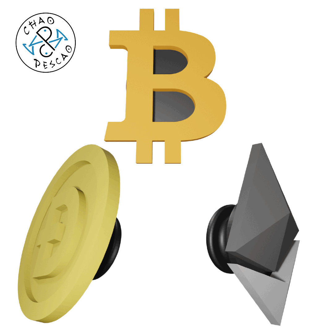 🧷 Crypto Pin Collection - Croc´s Charm - BTC ETH DOGE・ 3D File for ・Cults