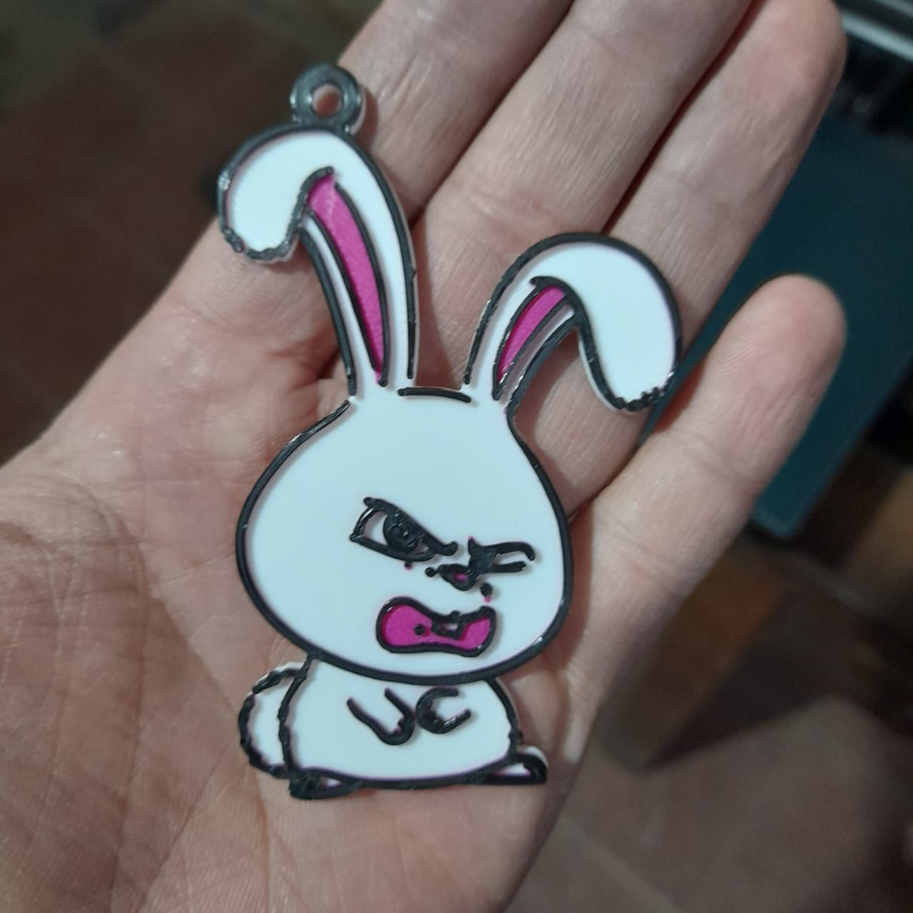 😡 Angry Rabbit Key Ring PETS・Free STL File for ・Cults