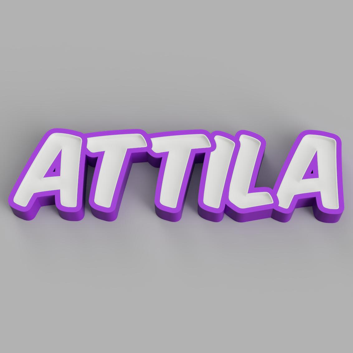 3D file NAMELED ATTILA - LED LAMP WITH NAME 🔦 ・3D print design to ...
