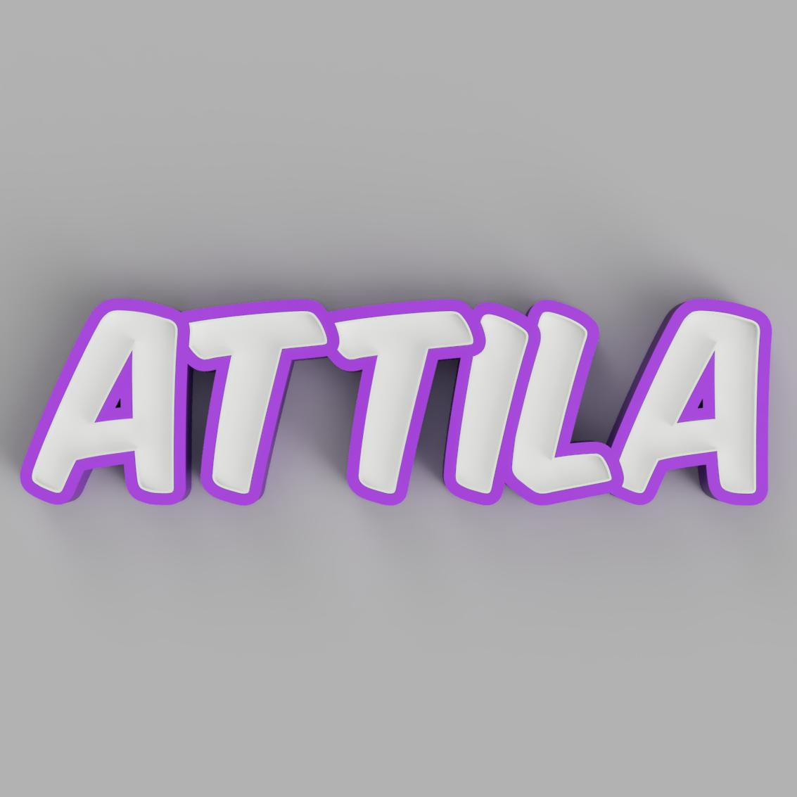 3D file NAMELED ATTILA - LED LAMP WITH NAME 🔦 ・3D print design to ...