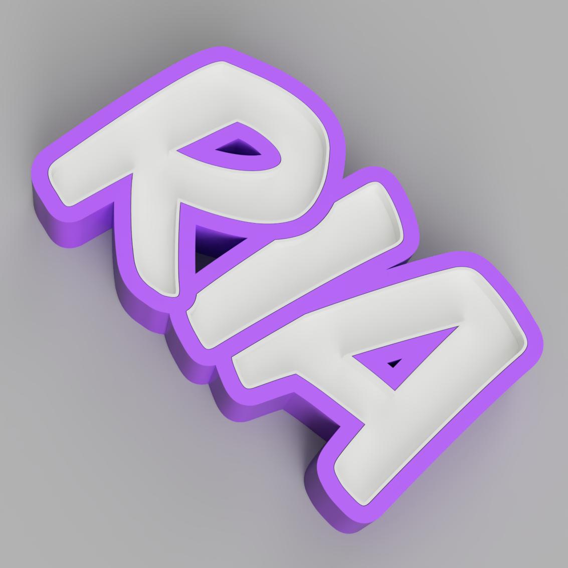 Led Rias 3D file NAMELED RIA - LED LAMP WITH NAME 🔦 ・Model to download and 3D ...