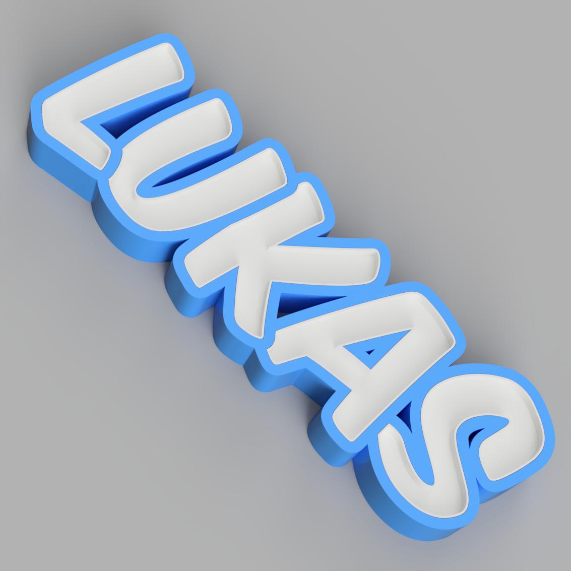 Lukas Vector 🔦 NAMELED LUKAS - LED LAMP WITH NAME・ 3D File for ・Cults