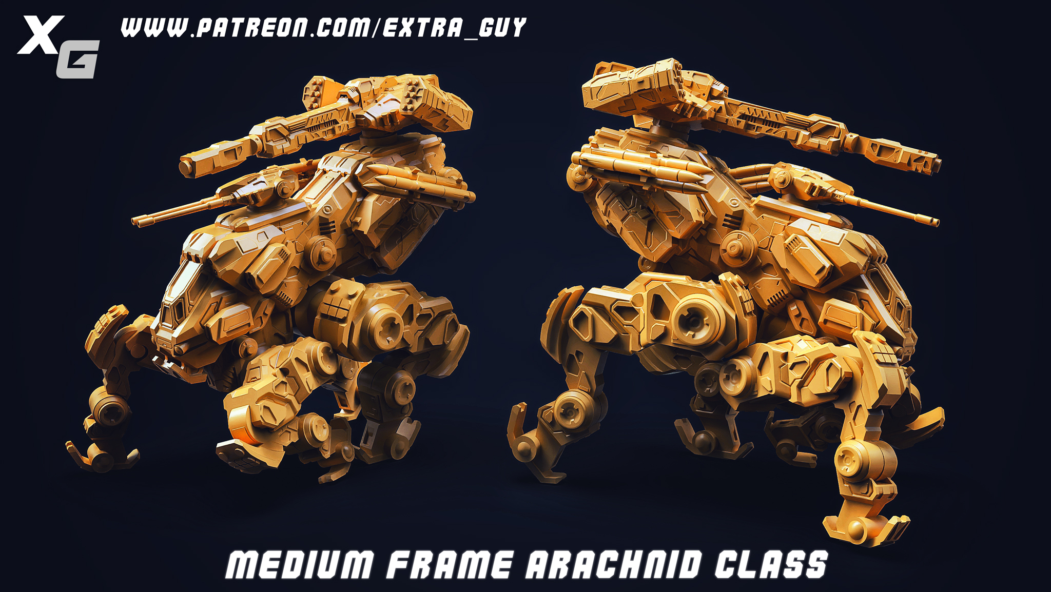 Arachnid Rig 🖼️ Arachnid Class Medium Frame 3DPrintable over 90mm in height・ 3D File ...