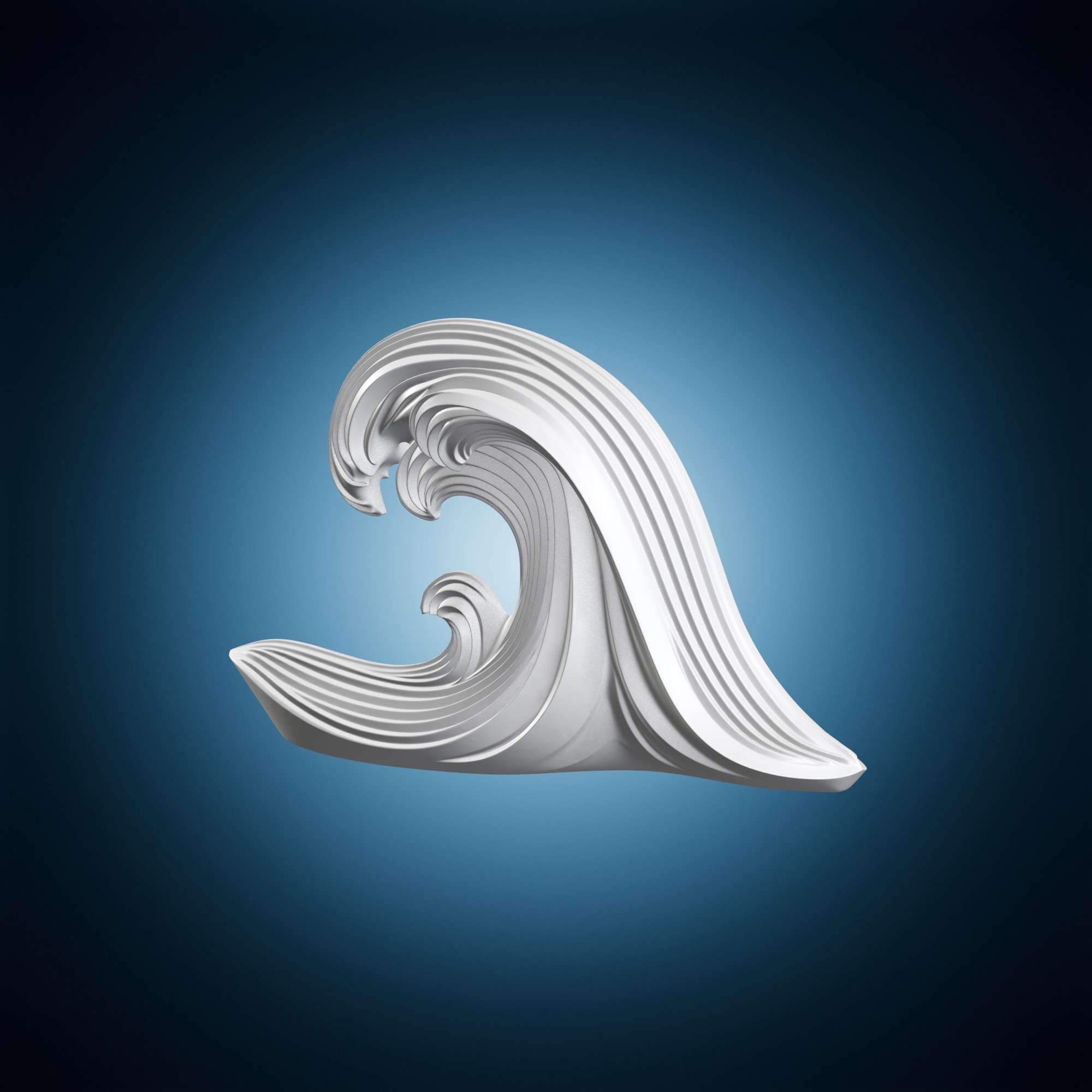 Wave Base Stl File 🌊 Wave Sculpture for Decoration・ 3D File for 3D printing・Cults