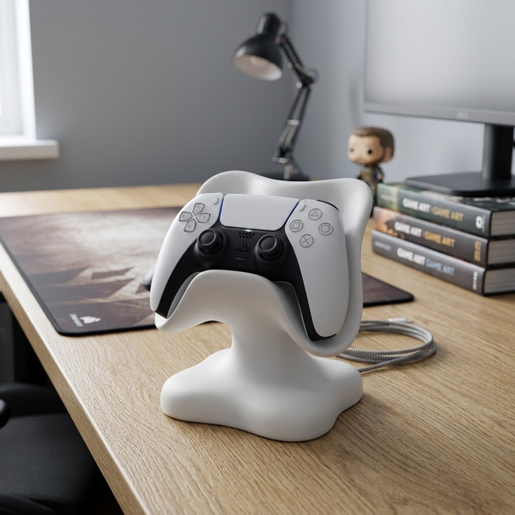 🌊 Abstract Wavy Gaming Controller Stand Holder・Archivo 3D para ...