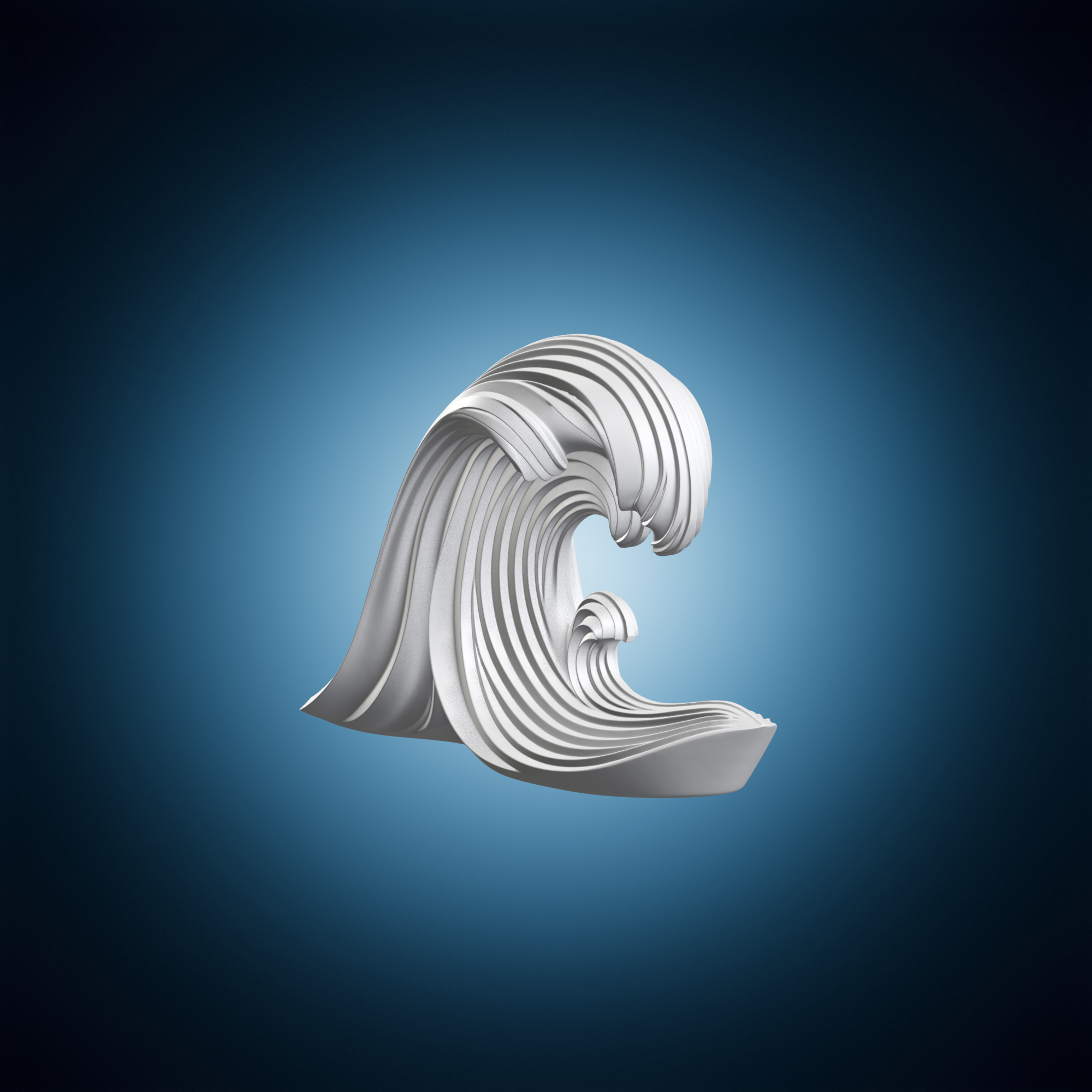 Wave Texture Stl 🌊 Wave Sculpture for Decoration・ 3D File for 3D printing・Cults