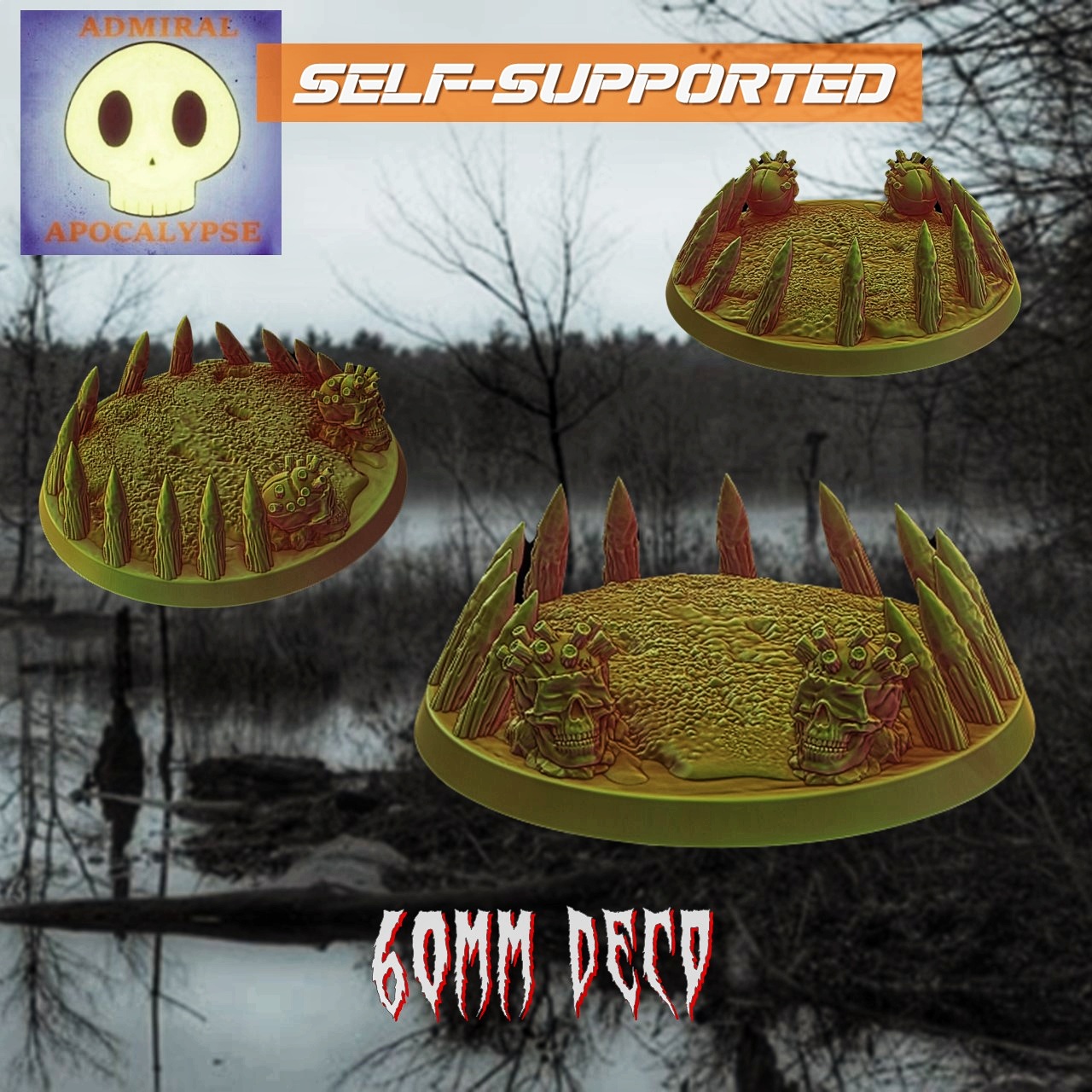 Swamp Base Models 🌳 Swamp Base Set (15 Stl Files//6 different base sizes// Round & Oval ...