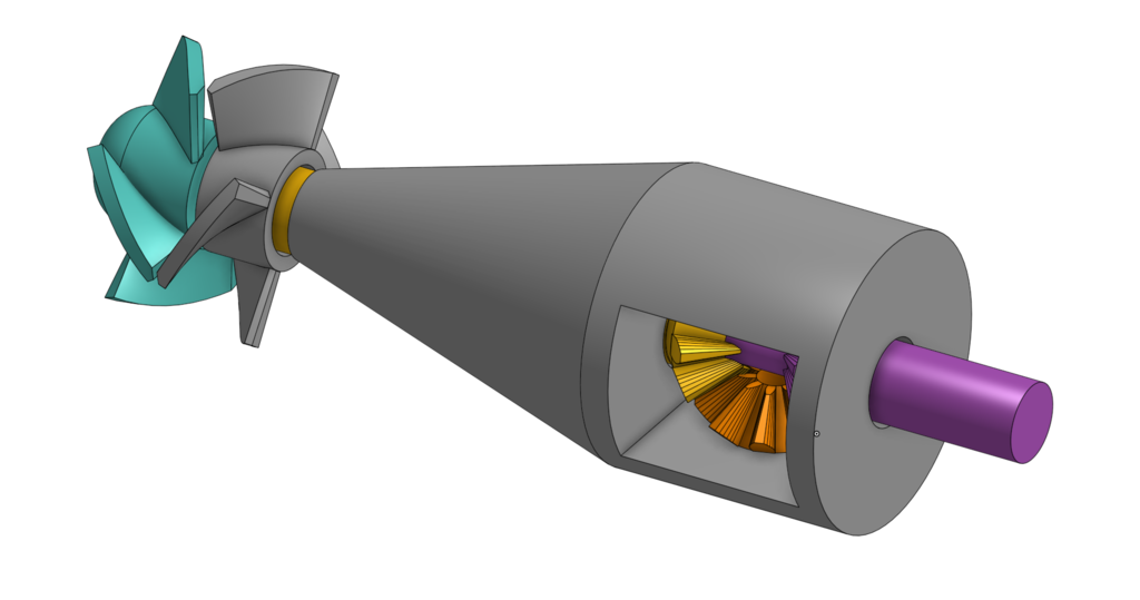 Free STL file Contra Rotating Propeller Gearbox For Toy Torpedo 🚁