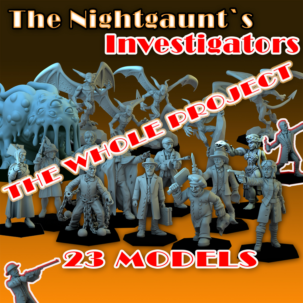 Free 3D file Hunter Investigator Cthulhu 32 mm RPG Boardgame Miniature ...