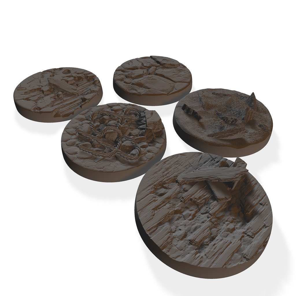 🆓 Round bases - SET N2 (Free sample)・Free STL File for ・Cults