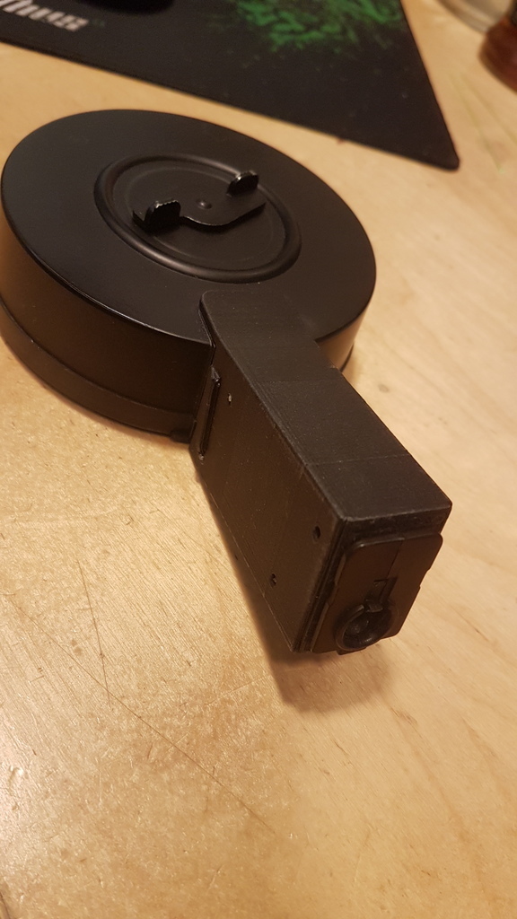 Free 3D file Airsoft AGM mp40 drum mag adapter, 1000rd bb refill