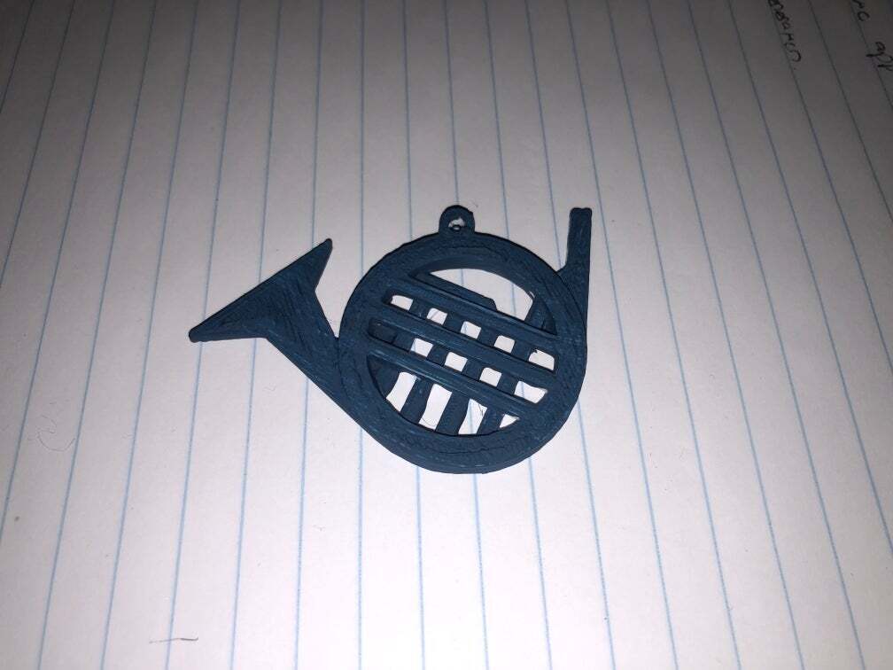 Free STL file Blue French Horn Keychain (How I met your mother) 📯 (DWG