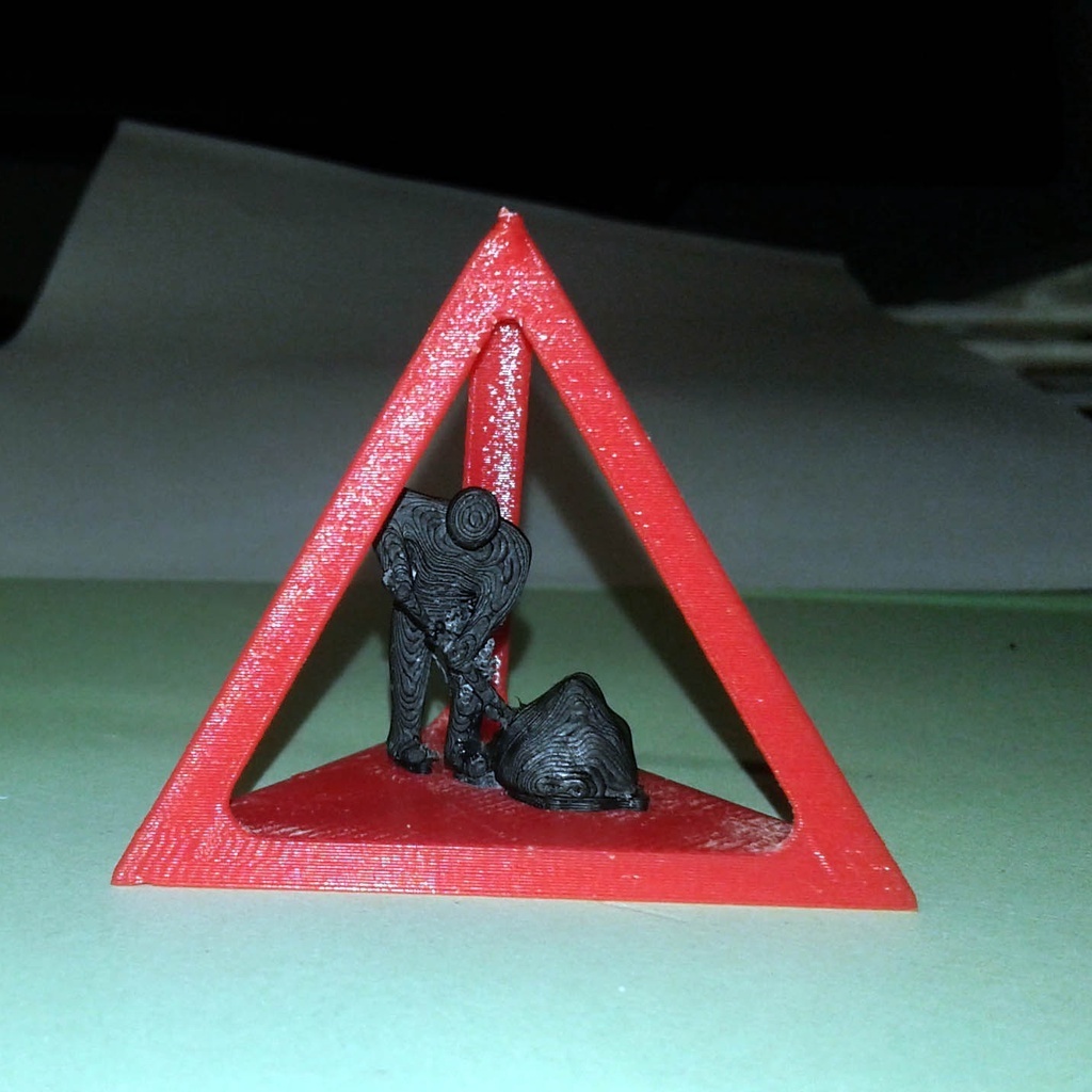 🖼️ 3D Road work sign with frame・Free 3D File for ・Cults