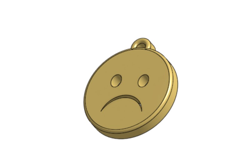 🗝️ Sad Emoji Keychain・ STL File for ・Cults