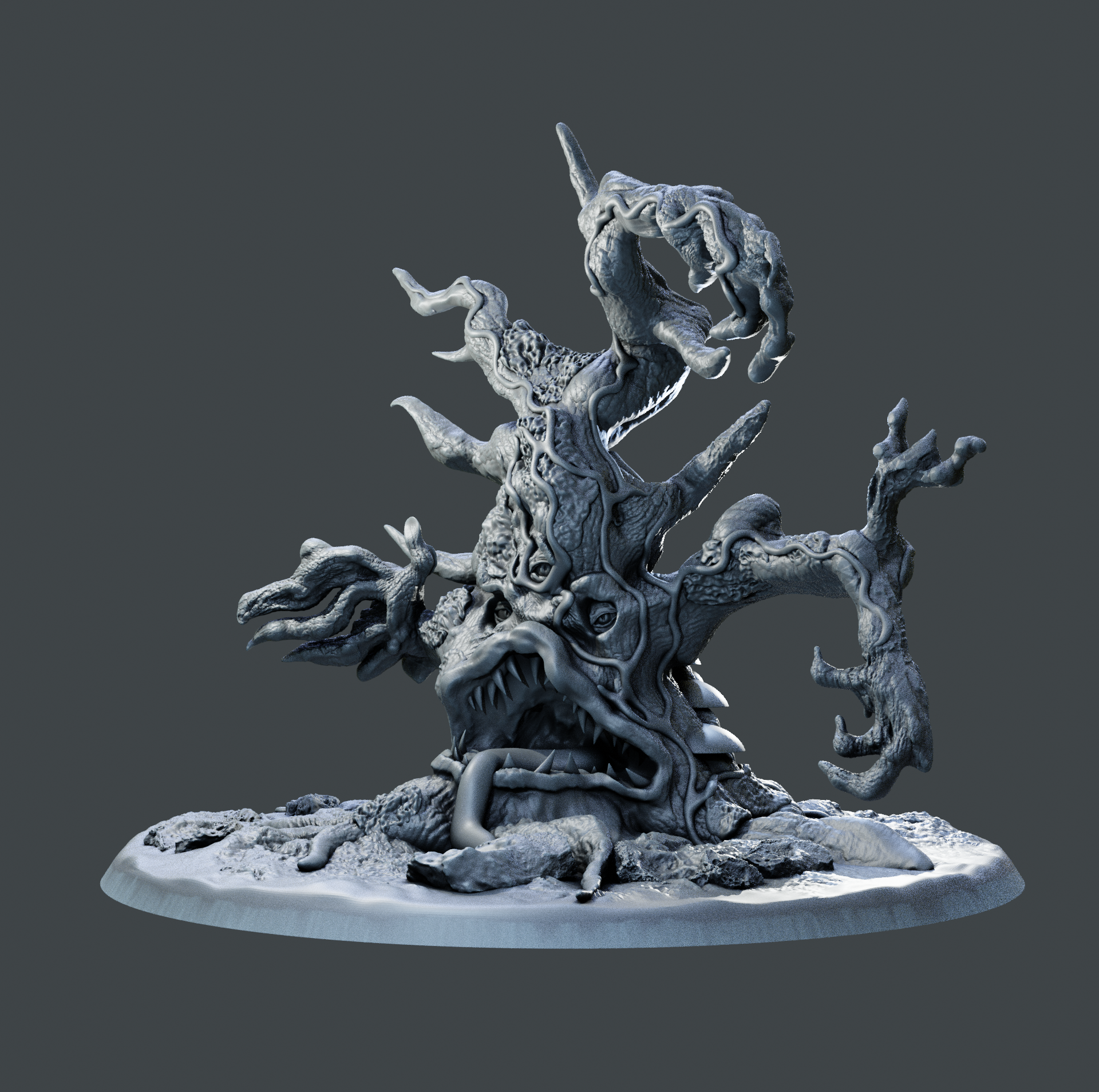 🌳 Demon Tree with three eyes・ STL File for ・Cults