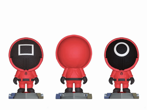 🦑 Soldados Squid Game (circle + square + triangle)・Archivo STL para ・Cults