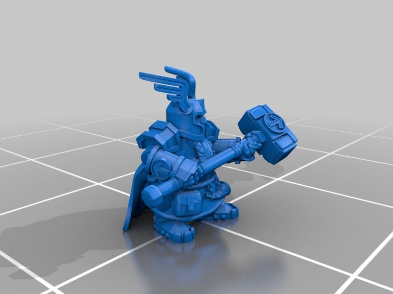 🔨 Warrior dwarf with two-handed hammer (remastered)・Free STL File for ...