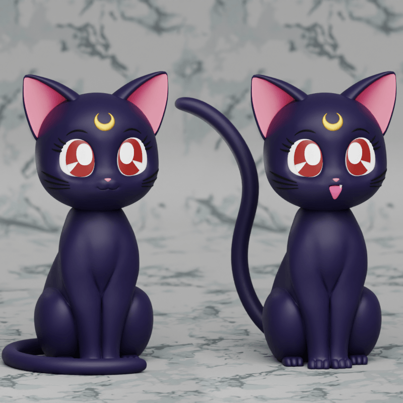 Figurine Acrylique XXL Sailor Moon & Luna 20cm - Produit Officiel ABYstyle, Socle Inclus