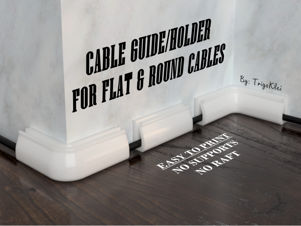 🔌 Flat/Round Cable Guide/Holder・Free STL File for ・Cults