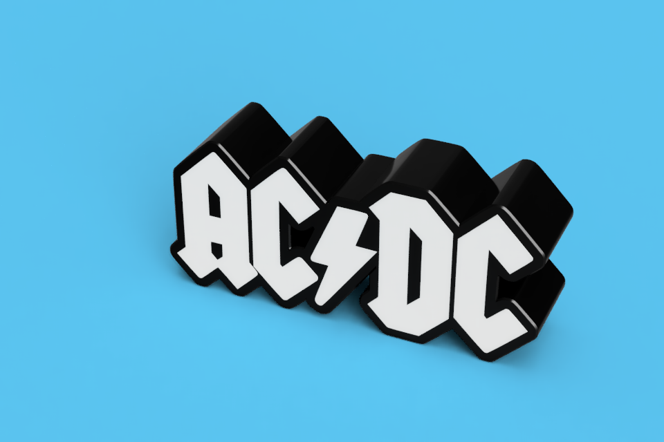 🪨 ACDC LED SIgn・ STL File for ・Cults