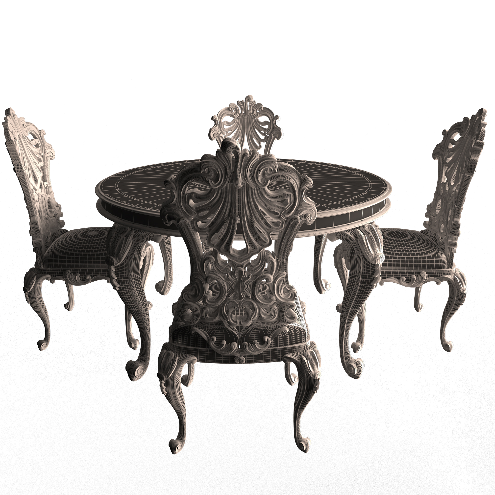 3D file Classic Round Dinning Table and Chairs 🪑 ・3D printable model to ...