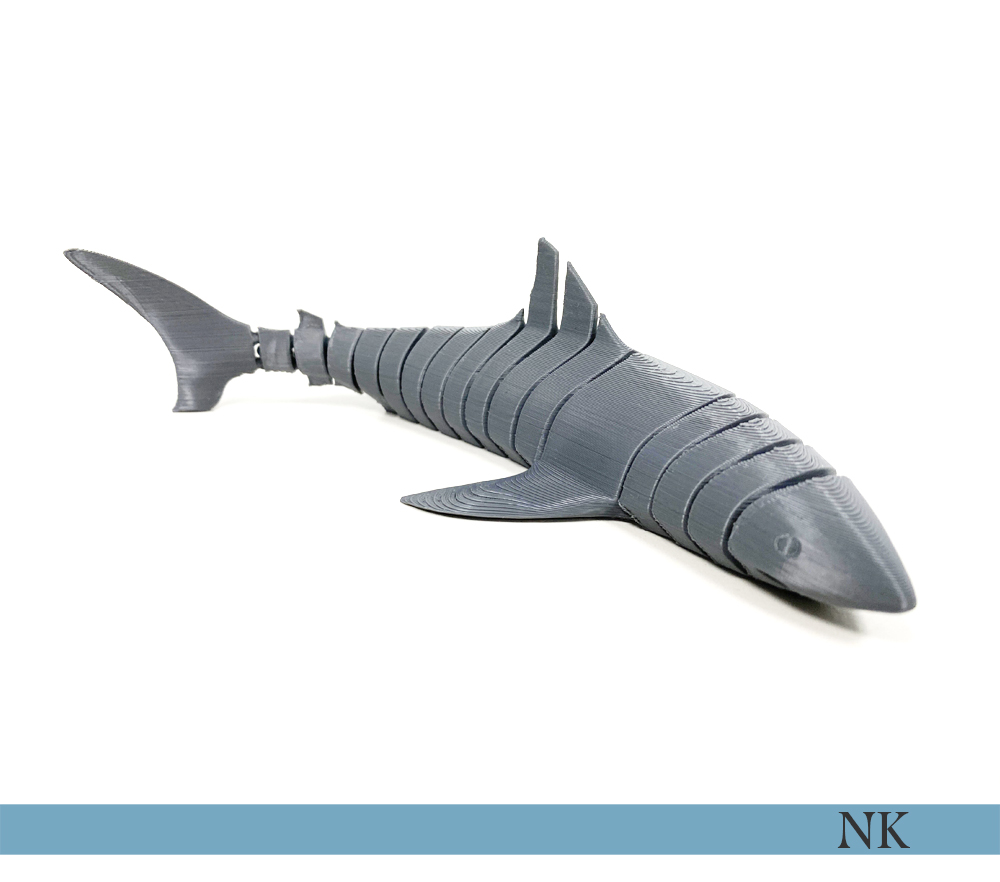 🦈 FLEXI ARTICULATED SHARK・ STL File for ・Cults