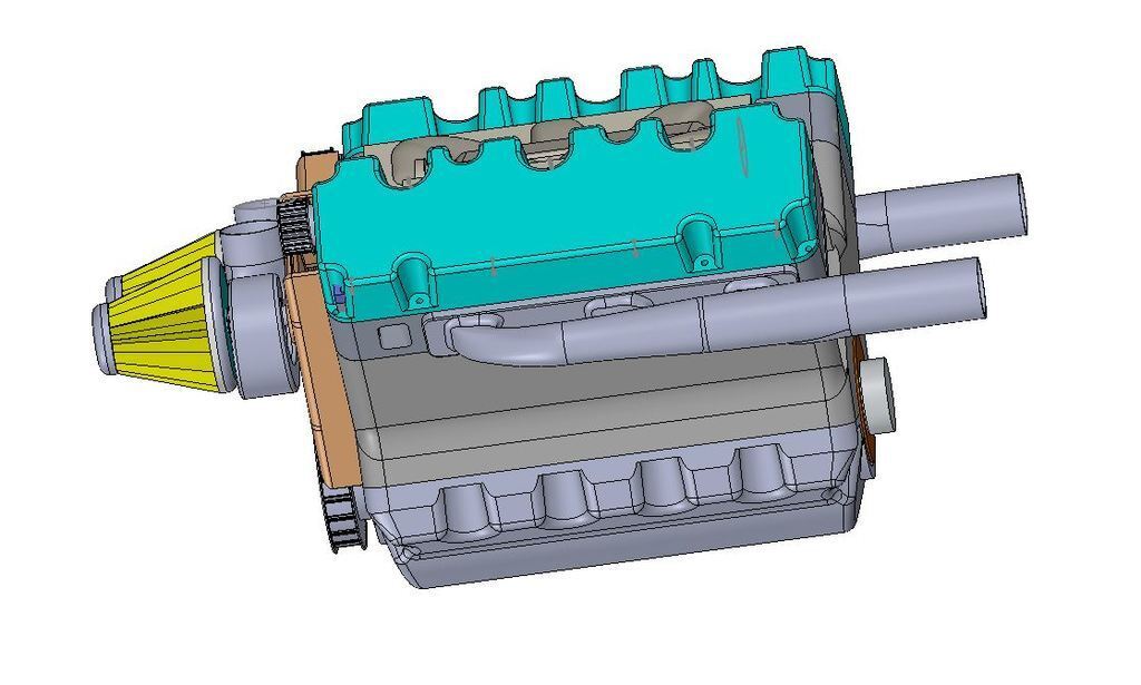 Cula Engine 🚗 4 Cylinder Engine・Free STEP File for ・Cults