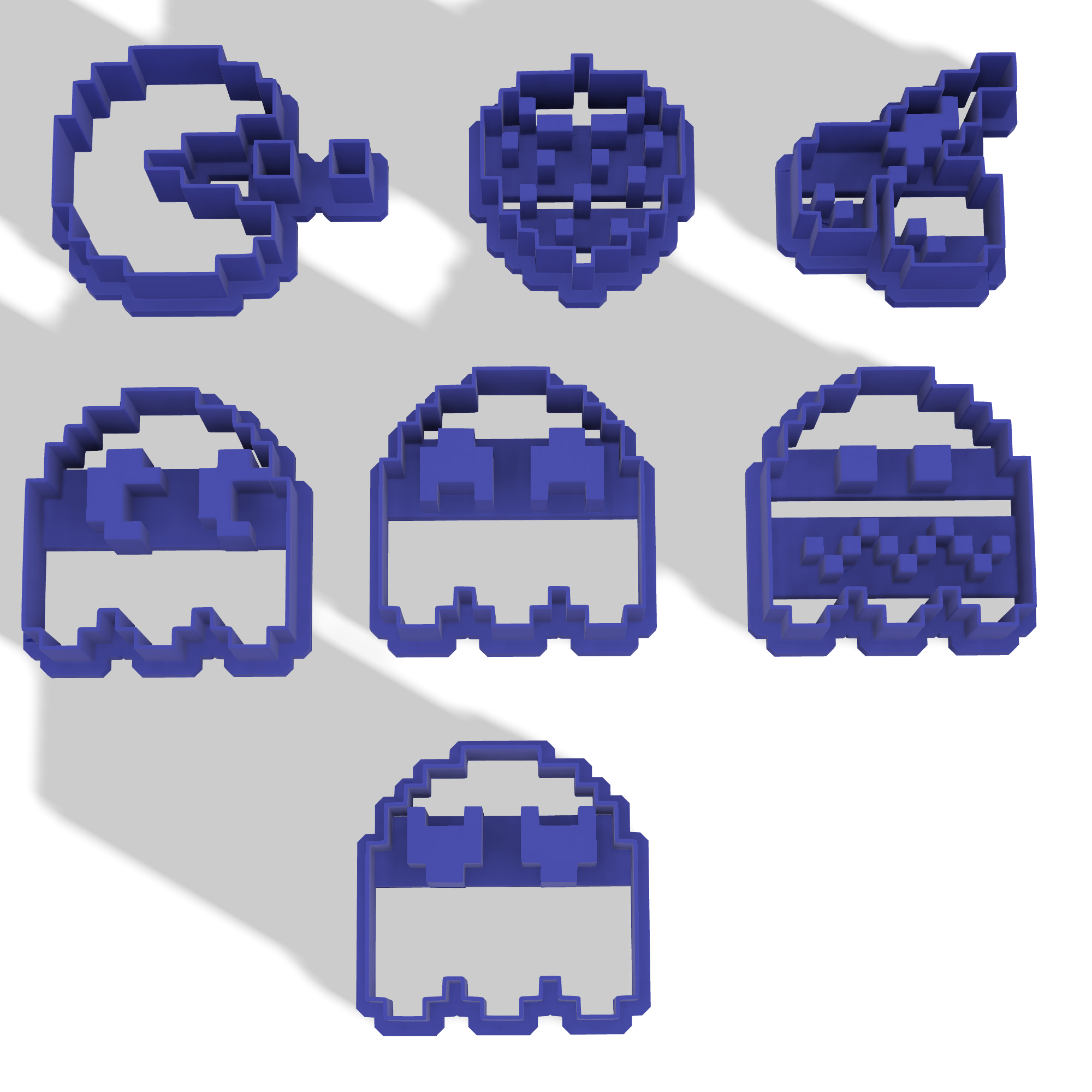 💎 PACMAN FIGURE CUTTERS X7 DESIGNS・Free STL File for ・Cults