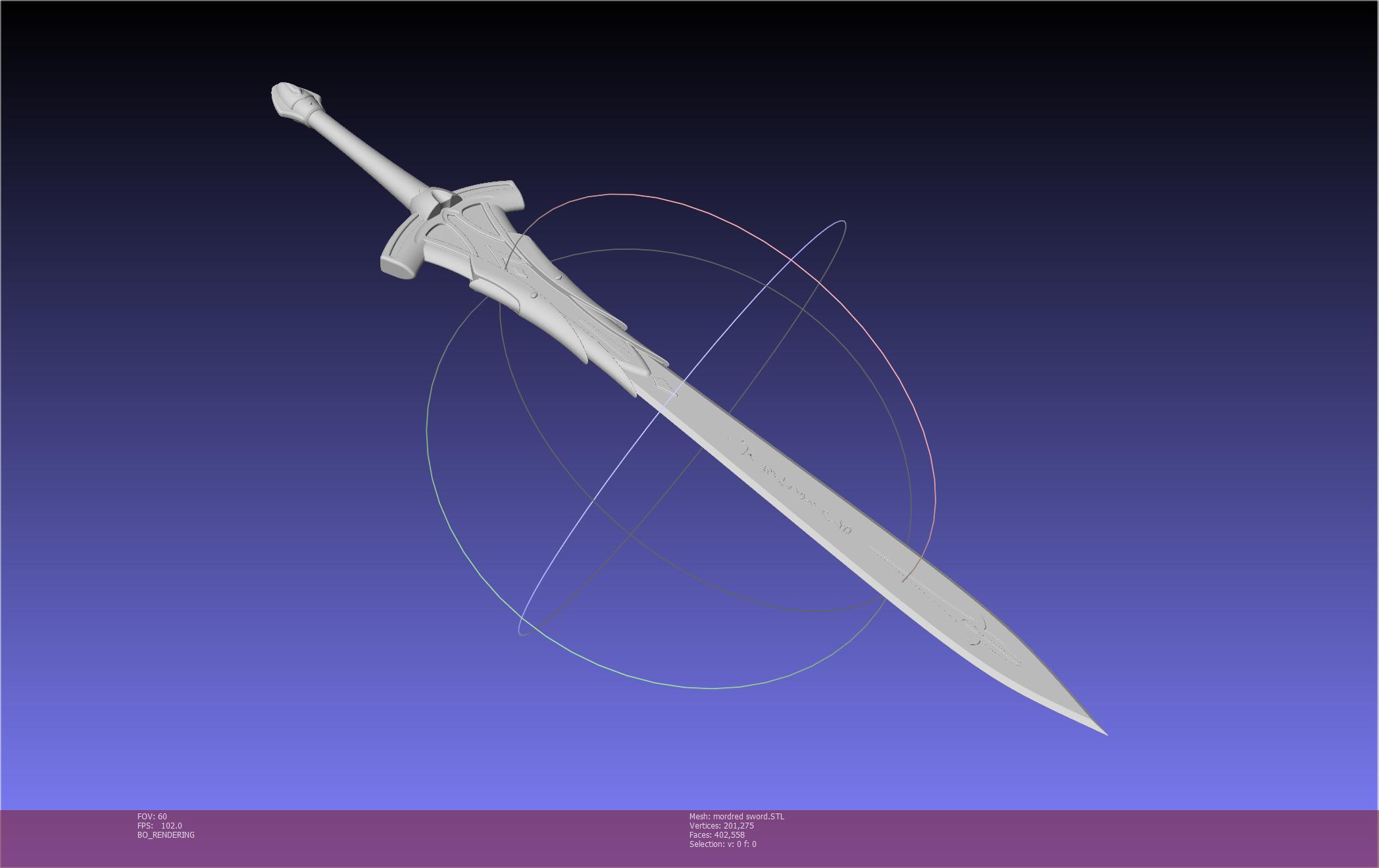 G Code Sword STL file Fate Mordred Sword Printable Assembly 🗡️ (OBJ, 3MF, GCODE, DXF ...