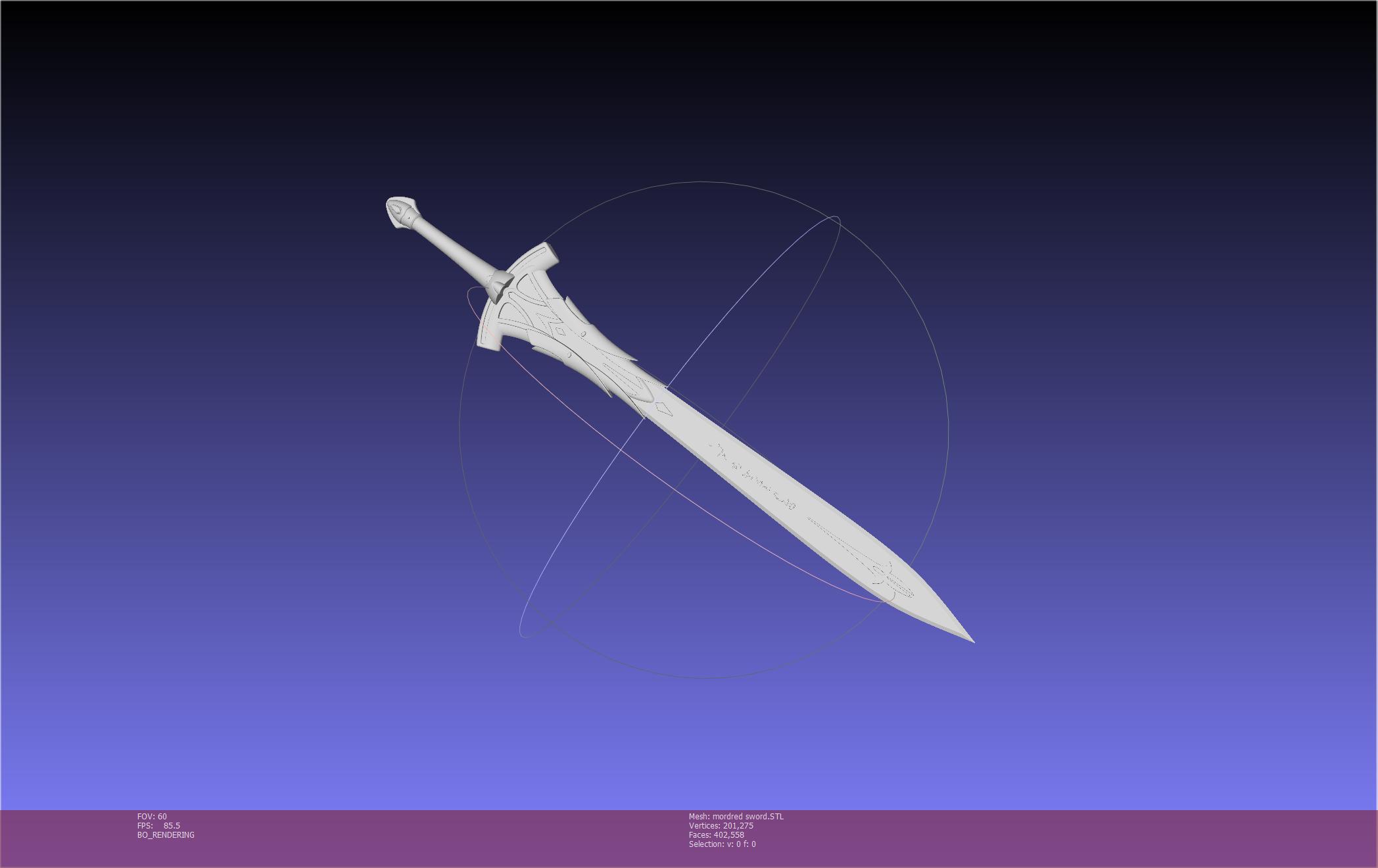 G Code Sword STL file Fate Mordred Sword Printable Assembly 🗡️ (OBJ, 3MF, GCODE, DXF ...