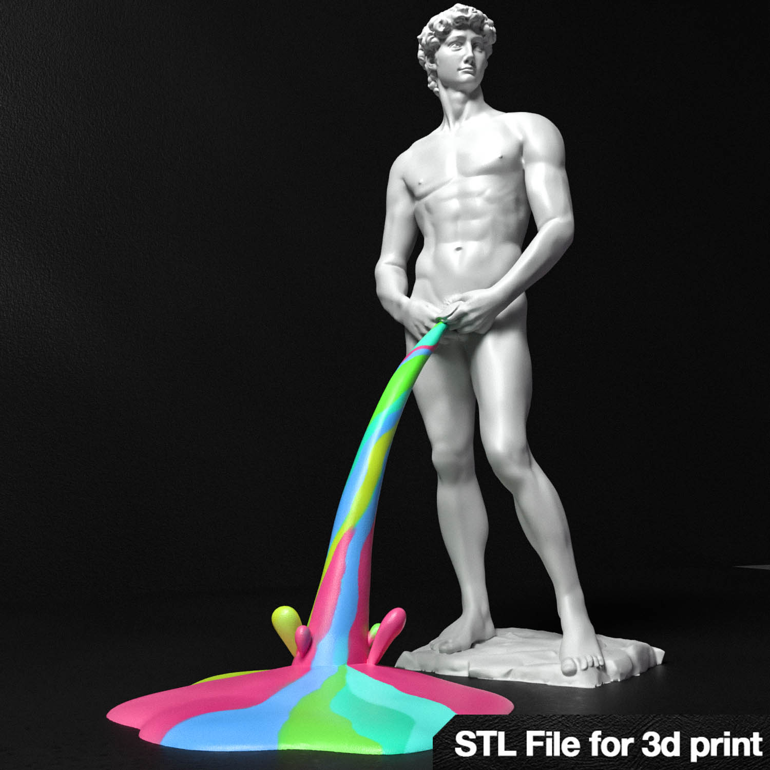 David Pee ✡️ peeing david・ 3D File for ・Cults