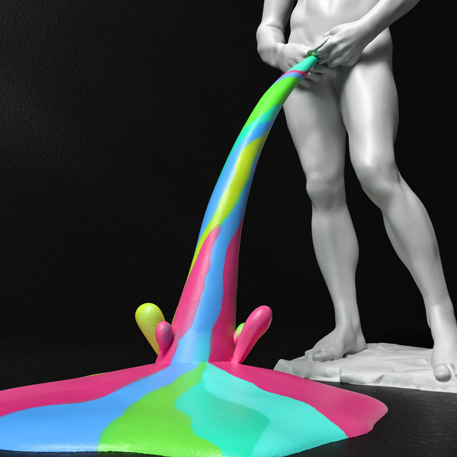 David Pee ✡️ peeing david・ 3D File for ・Cults