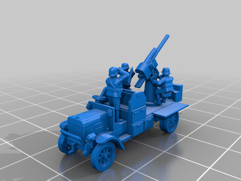 🔫 1-144 WW1 Mobile AA Gun- w/ and w/o crew・Free 3D File for ・Cults