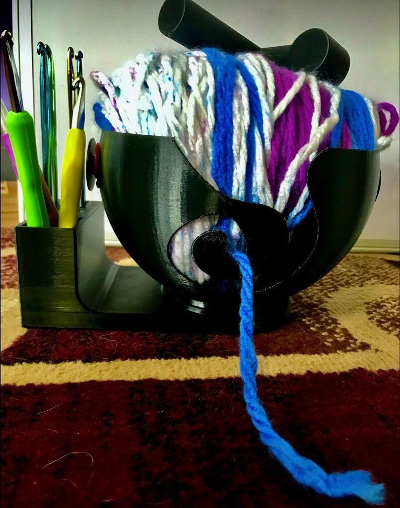 Free STL file Cat's Cradle Yarn Bowl, Spool, and Hook Holder 🧶