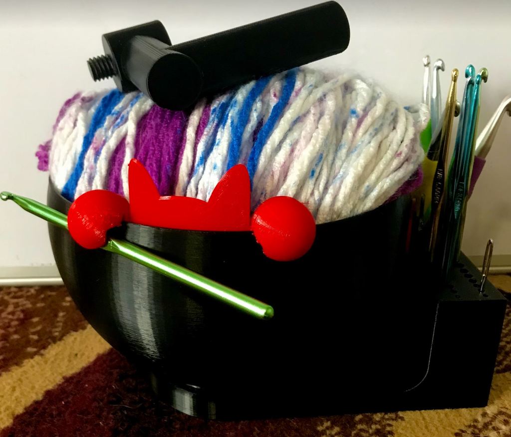 Free STL file Cat's Cradle Yarn Bowl, Spool, and Hook Holder 🧶