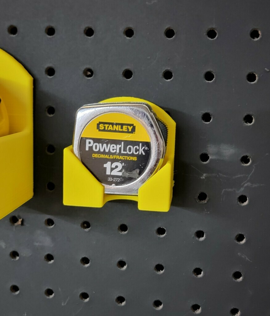 Free 3D file Tape Measure holder (Powerlock Pegboard remix) 🧰 ・Model to download and 3D print