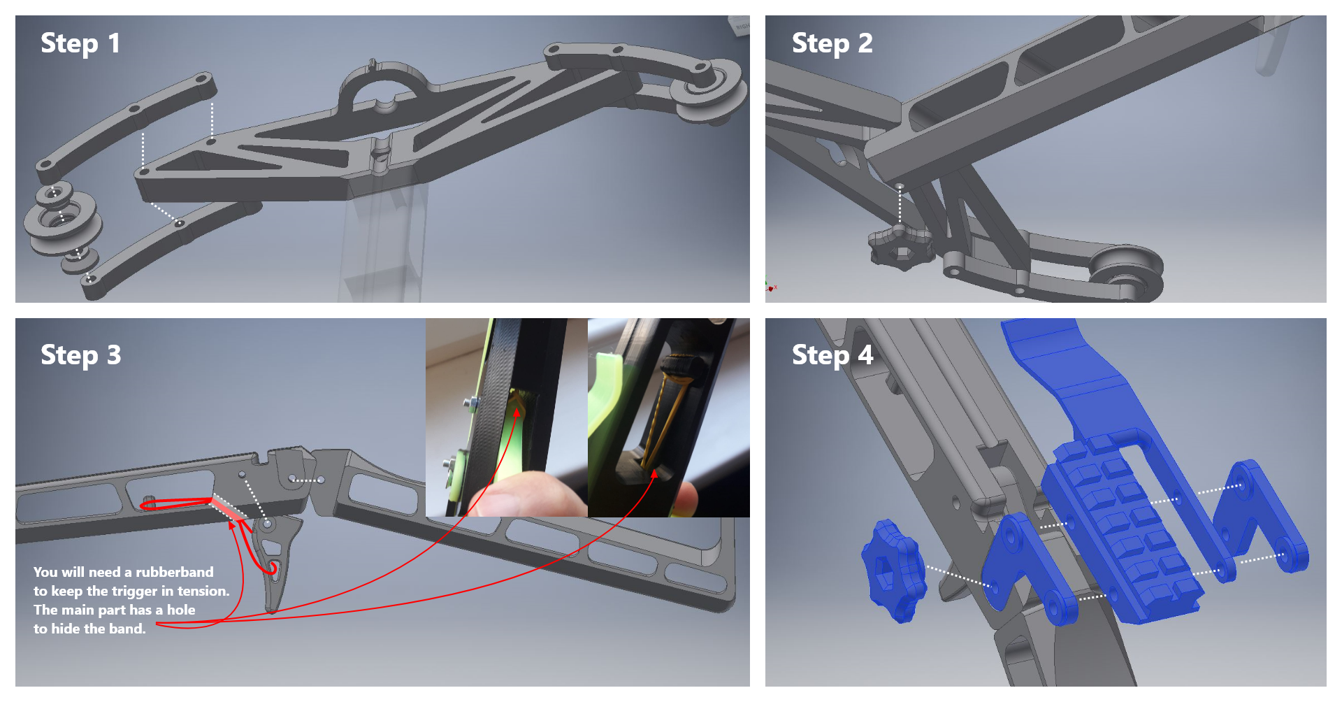 🥾 Arbalète pour la survie et la randonnée - légère・Fichier 3D pour ・Cults, image size:1920x1004