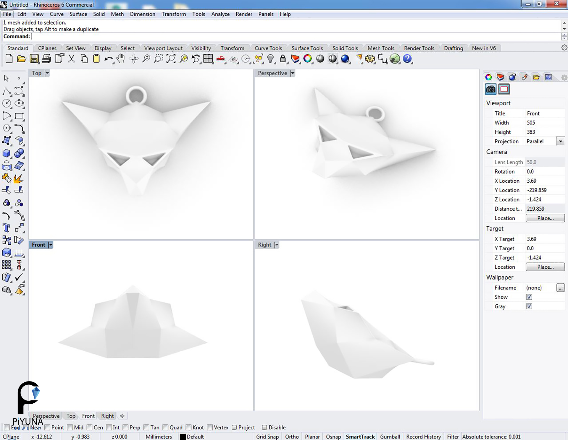 STL file Fox Head Pendant 068 🦊・3D printable design to download・Cults