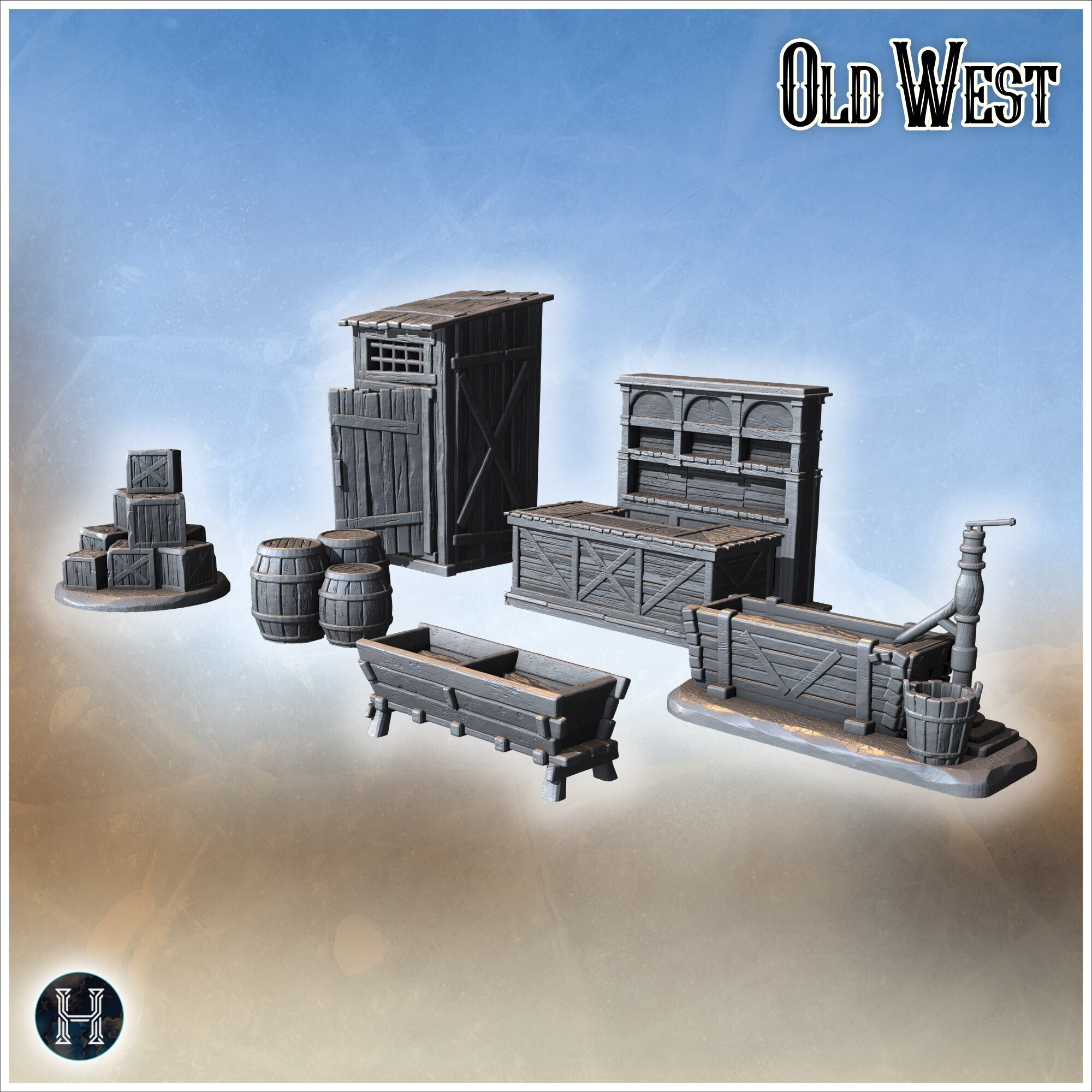 🤠 狂野西部小镇3 号包- 牛仔美国ACW 美国内战历史历史・文件用于3D 三维打印・Cults, image size:2000x2000