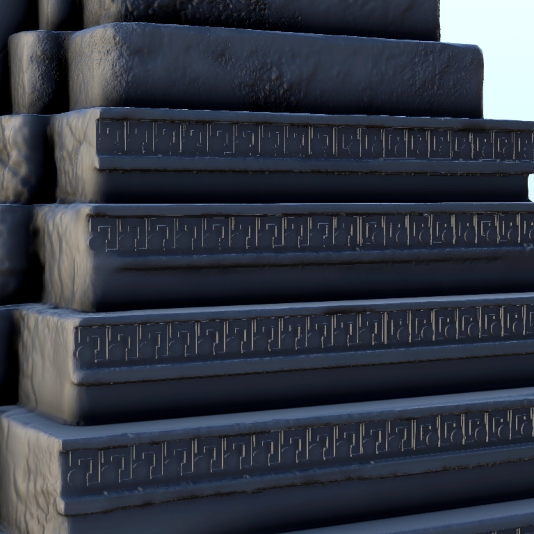 Fichier STL Mesoamerican pyramid with sanctuary 8 - Maya Aztec Cuetzpal ...