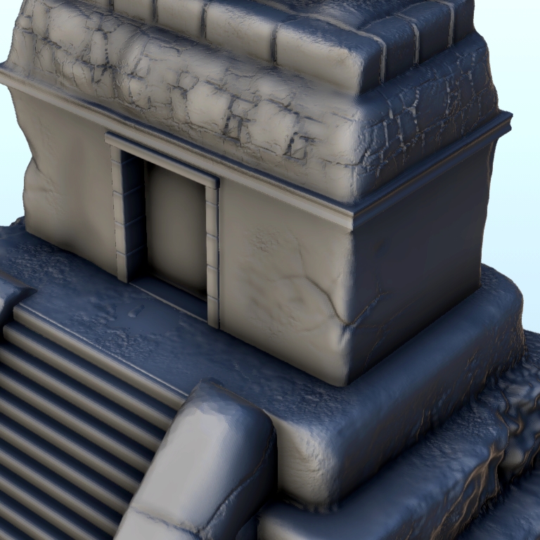 Fichier STL Mesoamerican pyramid with sanctuary 8 - Maya Aztec Cuetzpal ...