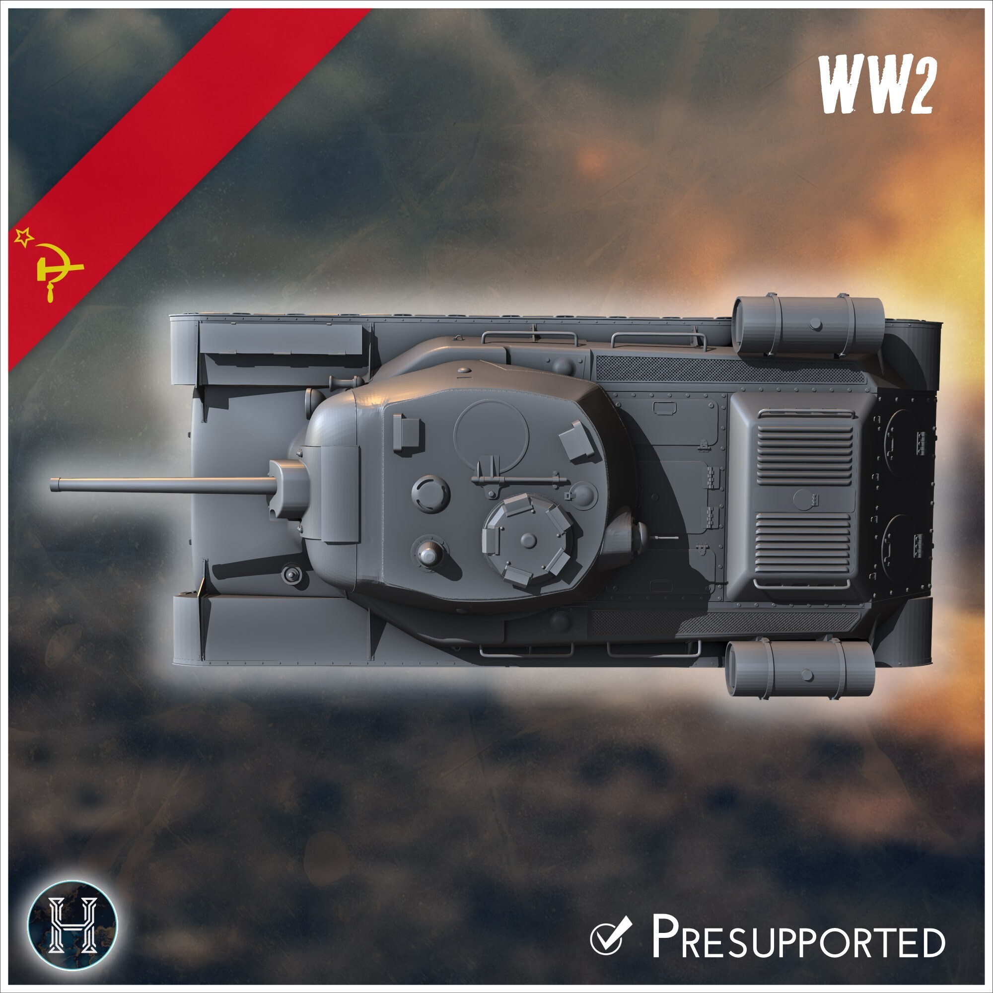 🪖 KV-13T 1942 prototype medium tank - Soviet army WW2 Second World East ...