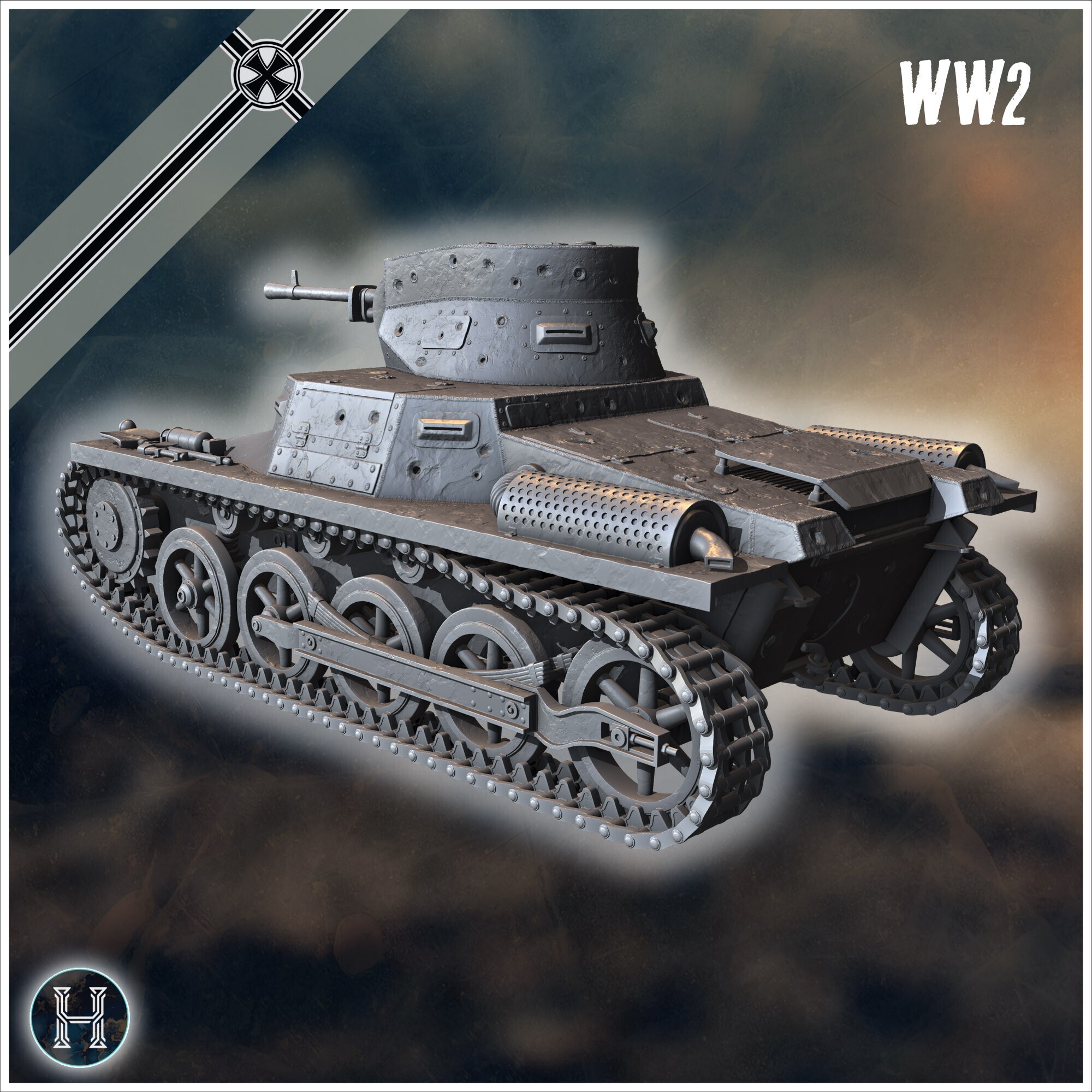 🪖 Panzer I 1 ' Breda' light tank with Spanish civil war conversion ...