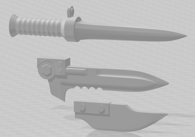 ⚔ Grimdark Heresy Age Bayonets・Free 3D File for ・Cults