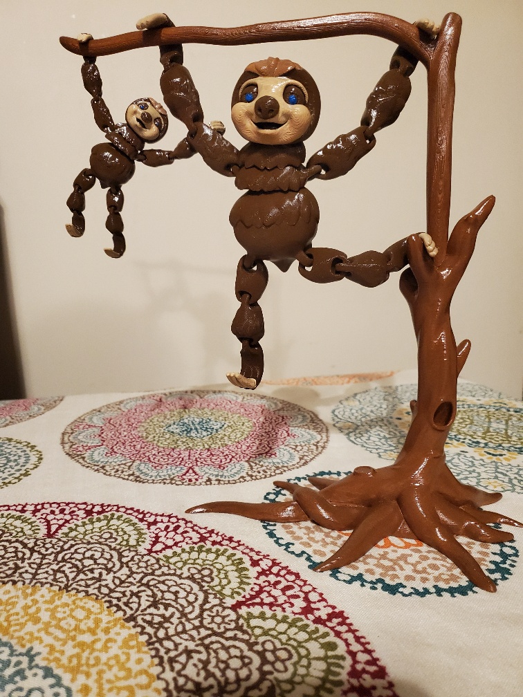 Cute Flexi Print-in-Place Sloth  with 3MF Included!