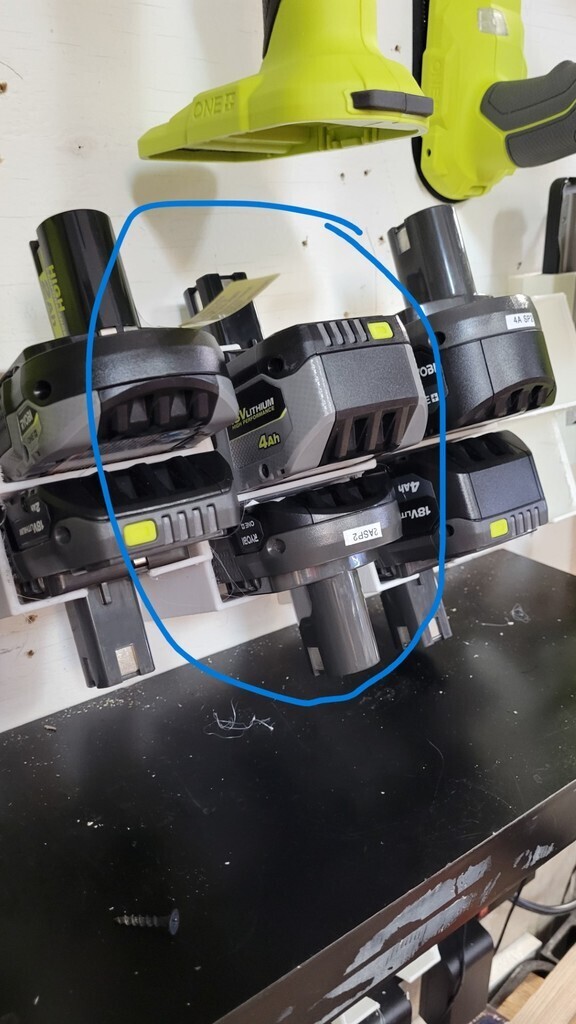 thumbnail interactive-video image 1 of Wall Mount Holder For Ryobi 40V Batteries – Original Design, 3D Printed 1 of 4