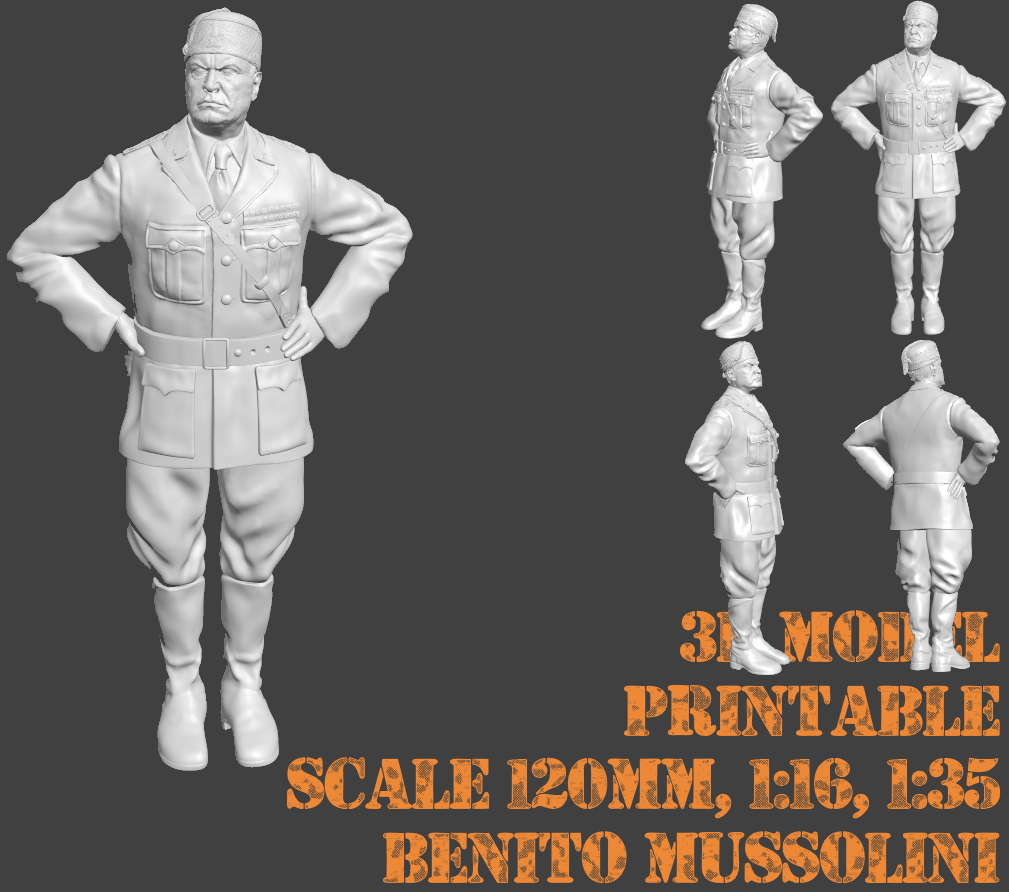 Musolini Rome Model 🌆 Modèle d'impression 3D de Benito Mussolini (Figure 2)・Fichier STL ...