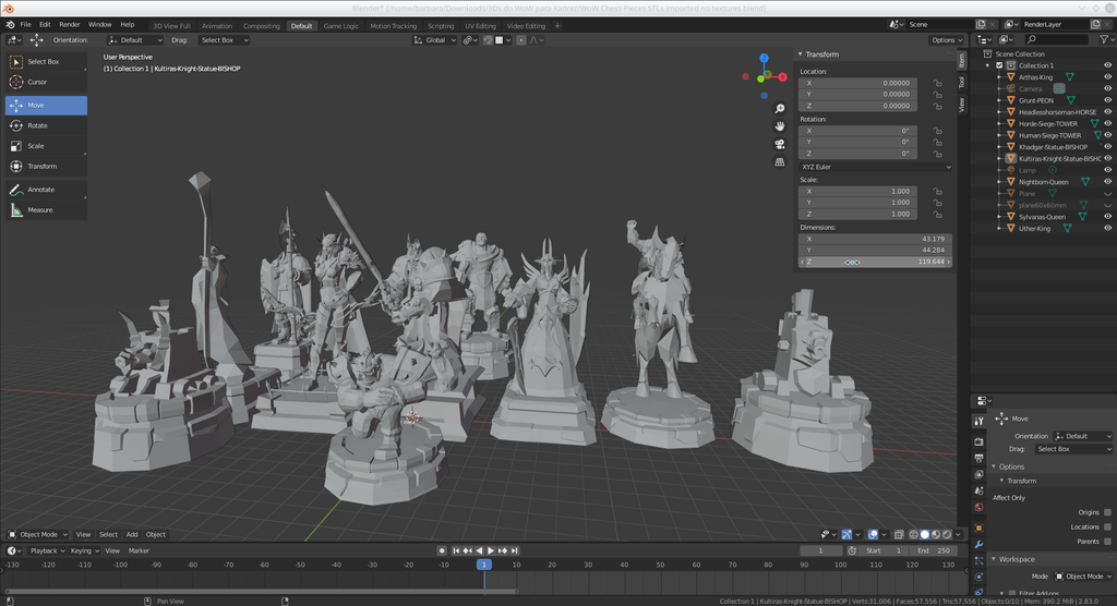 Free 3D file World of Warcraft WoW Chess Set Pieces WMV models 🗺️ ・3D printable model to